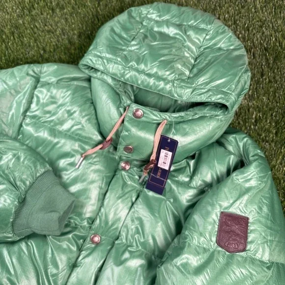 NEW Vintage Polo RALPH LAUREN Detachable Hood Down Jacket Green Mens L NOS
